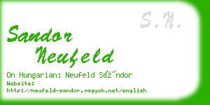 sandor neufeld business card